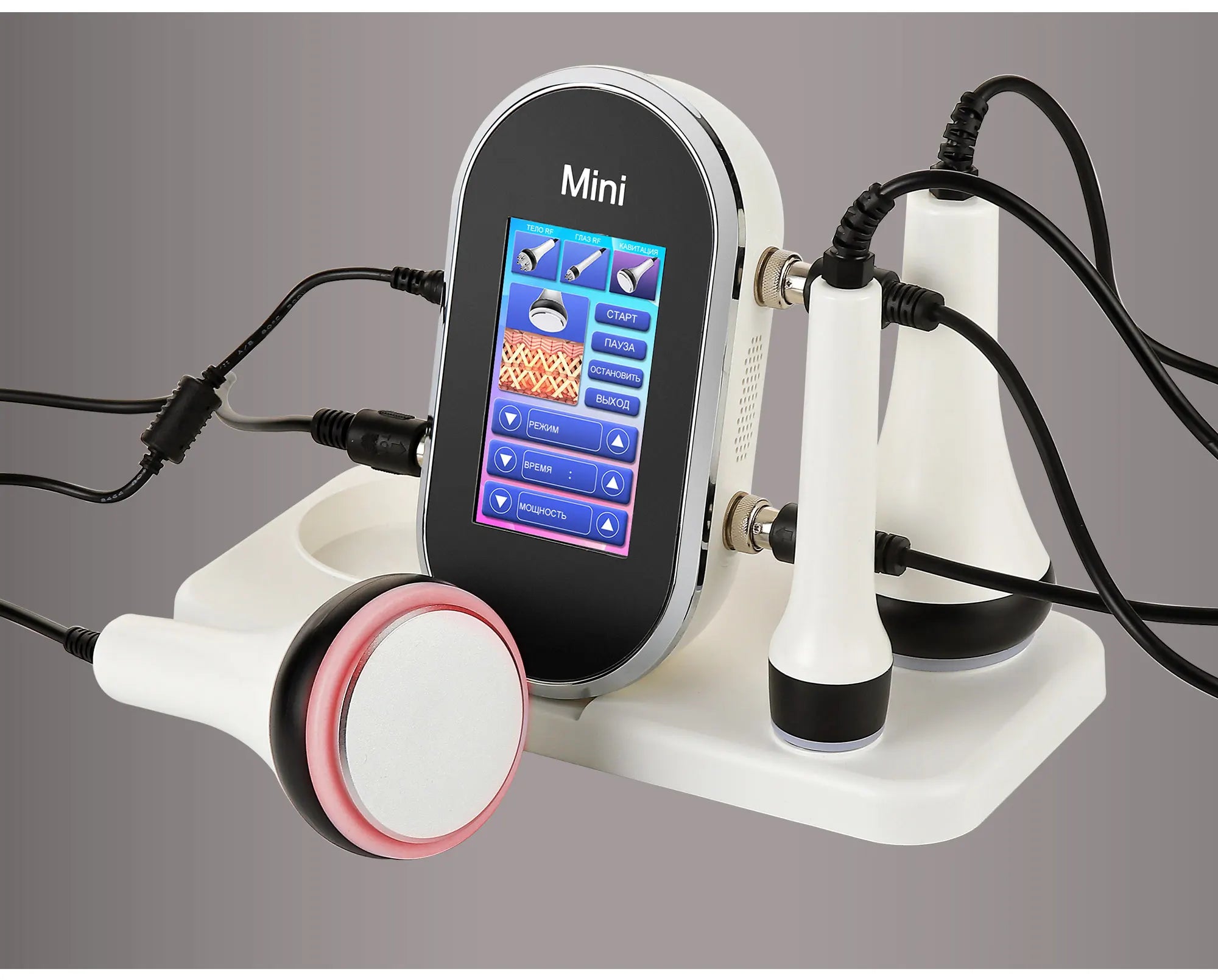 Dispositivo Estético 3 en 1 RF & EMS con Ultrasonido de Cavitación para Adelgazamiento Corporal, Lifting Facial y Reafirmante de Piel – Máquina Profesional de Cuidado Facial y Corporal