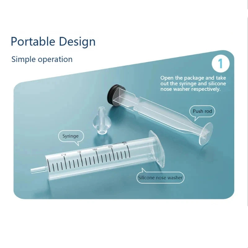 Jeringa portátil de 10 ml con punta suave para aspirar mocos de bebé