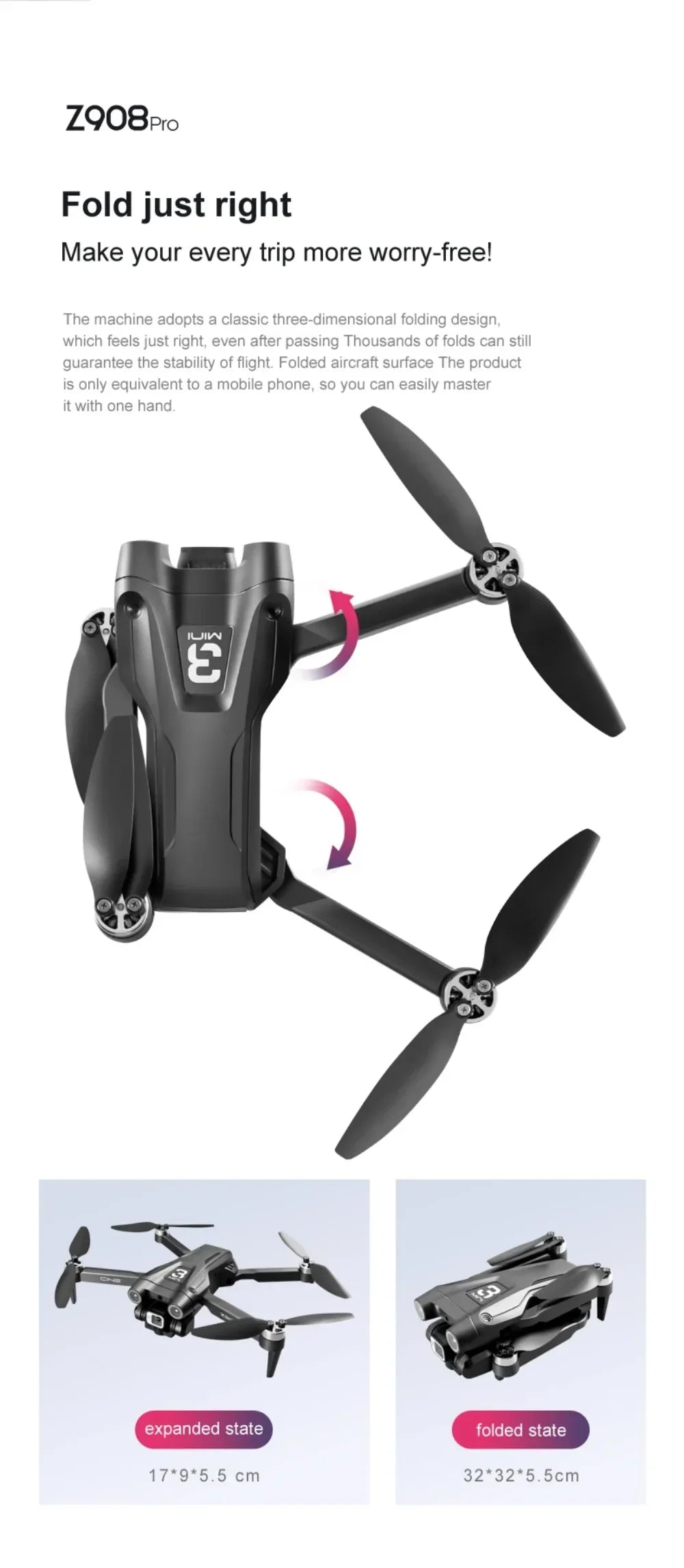 Xiaomi Mijia Z908 Pro/MAX Drone Profesional 8K y 4K – Cuadricóptero con Localización Óptica, Evitación de Obstáculos en 3 Lados, Control ESC, Vuelo Estable – Drone de Alta Precisión para Fotografía y Video