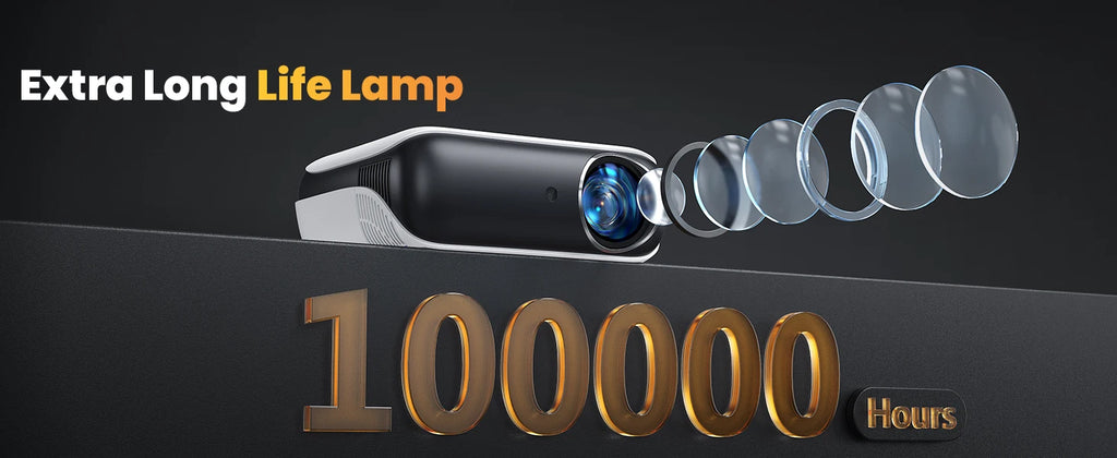 Proyector 4K Full HD Hopvision 9500 Lúmenes con Bluetooth 5.1, Zoom 25%, Altavoces Integrados y Pantalla hasta 200” – Cine en Casa y Exterior