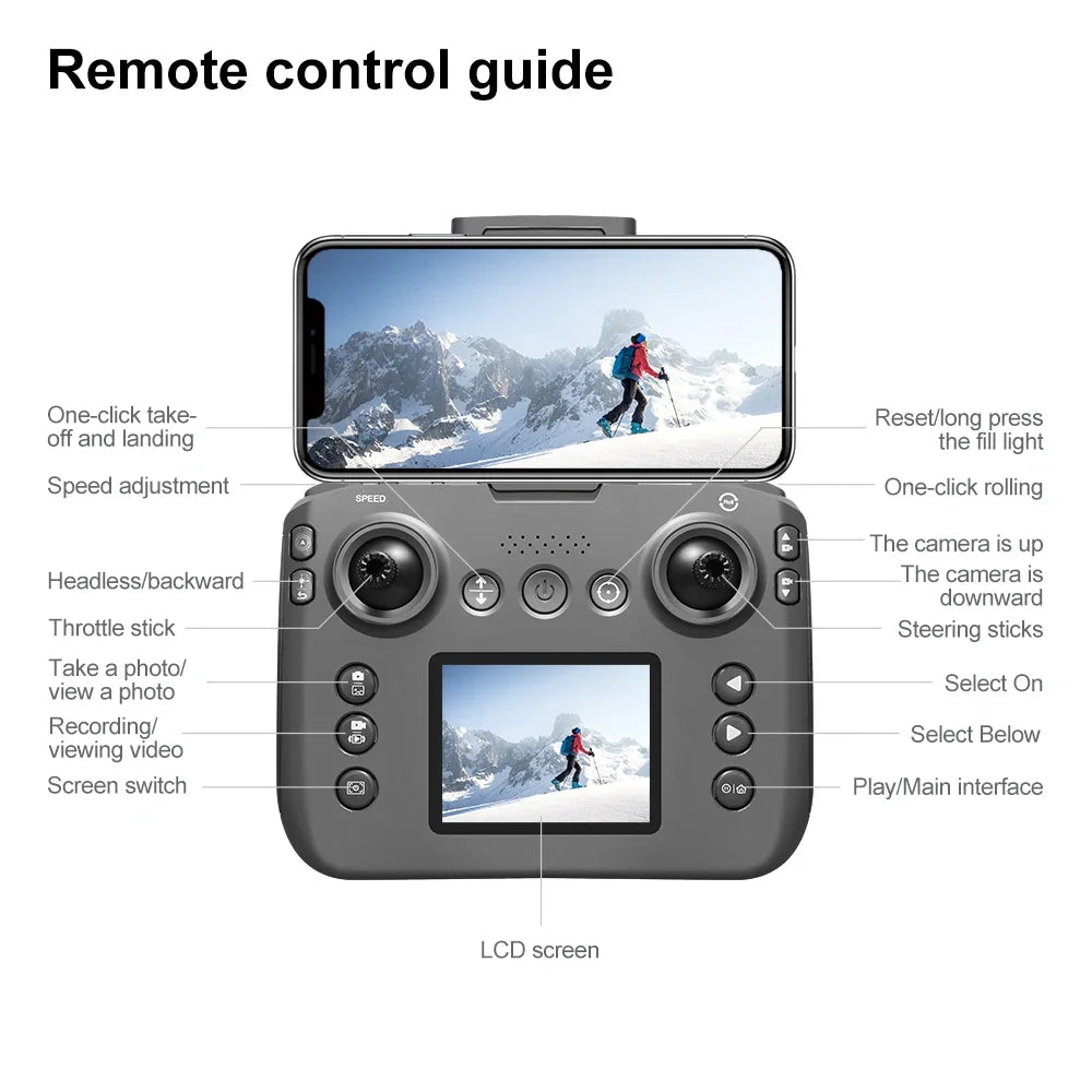 Drone Xiaomi  8K Profesional WIFI 5G con Evitación de Obstáculos, Motor Brushless, Modo Altitud y Headless, Control Remoto Quadcopter para Adultos y Niños