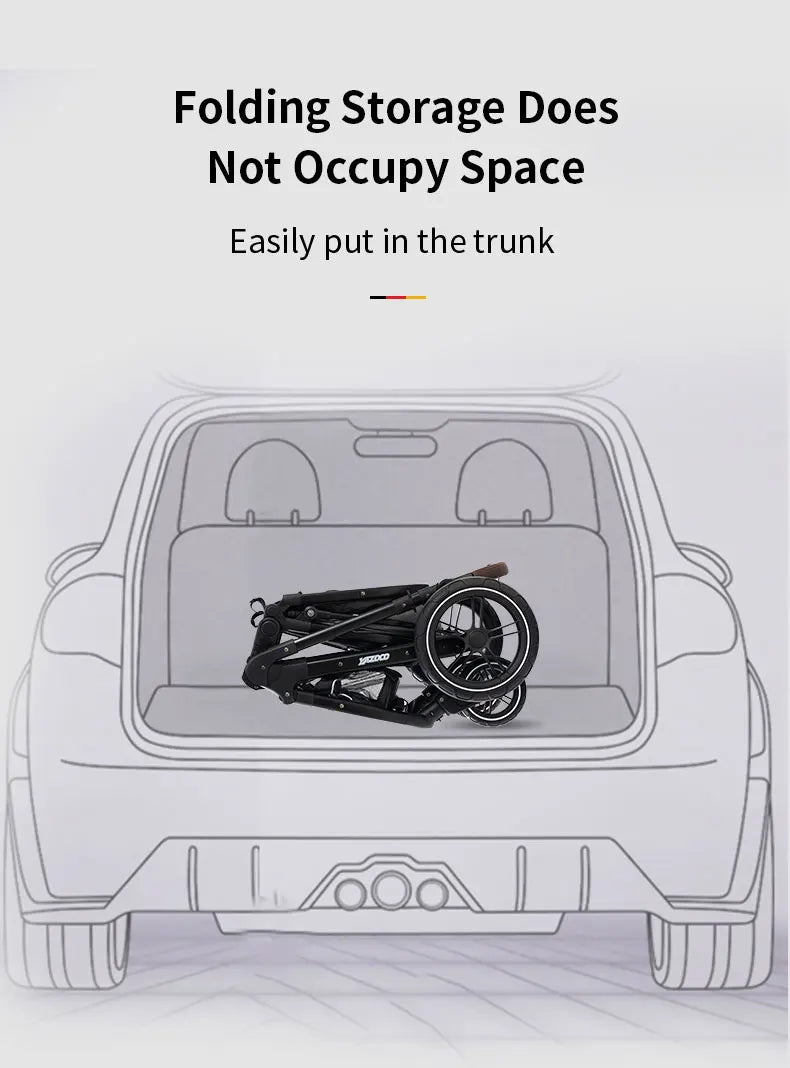 Cochecito 3 en 1 de Lujo para Recién Nacido – Plegable, con Capota y Chasis de Aluminio