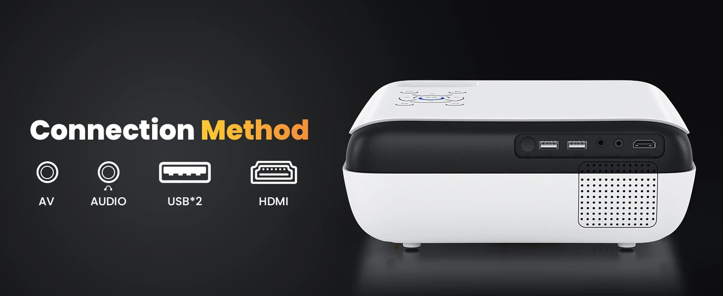 Proyector 4K Full HD Hopvision 9500 Lúmenes con Bluetooth 5.1, Zoom 25%, Altavoces Integrados y Pantalla hasta 200” – Cine en Casa y Exterior