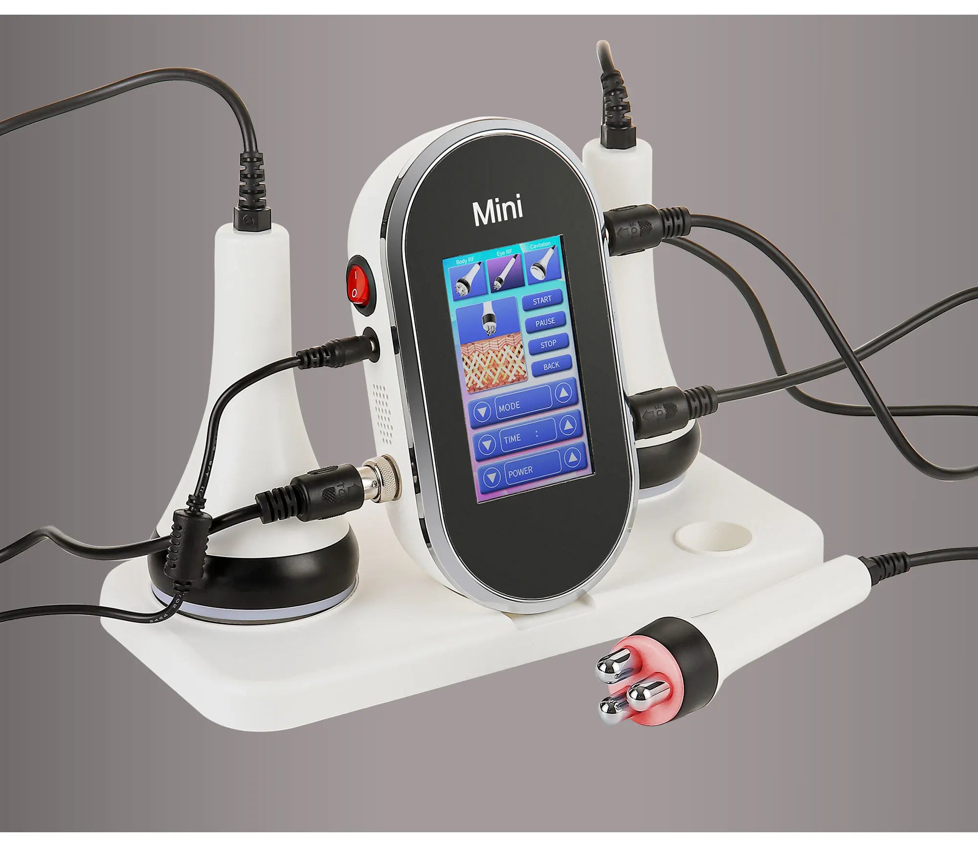 Dispositivo Estético 3 en 1 RF & EMS con Ultrasonido de Cavitación para Adelgazamiento Corporal, Lifting Facial y Reafirmante de Piel – Máquina Profesional de Cuidado Facial y Corporal