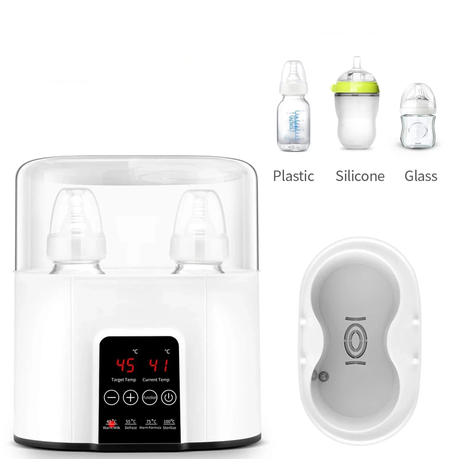 Calentador y Esterilizador Multifuncional para Biberones – Calentamiento Rápido y Preciso de Leche Materna