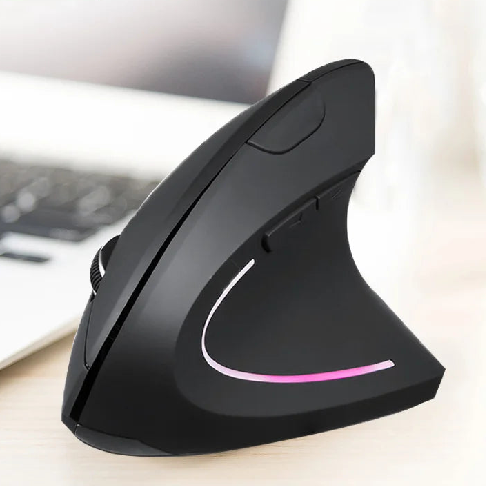 Raton ergonomico Vertical Wireless Mouse 2.4G – 6‑Botones, DPI Ajustable, Para Mano Derecha o Izquierda