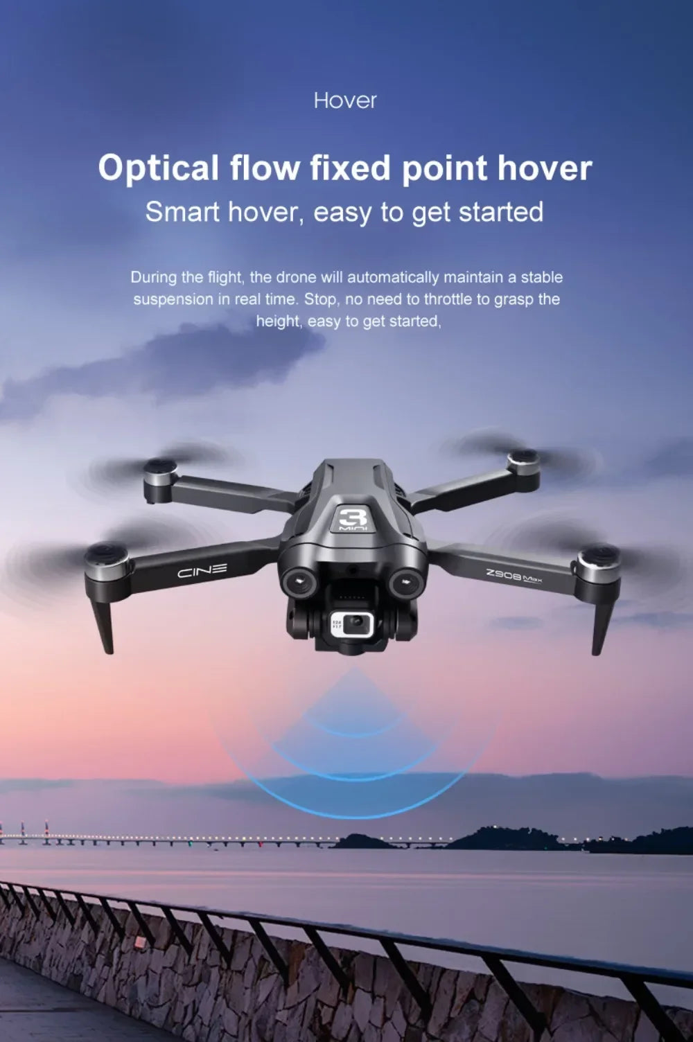 Xiaomi Mijia Z908 Pro/MAX Drone Profesional 8K y 4K – Cuadricóptero con Localización Óptica, Evitación de Obstáculos en 3 Lados, Control ESC, Vuelo Estable – Drone de Alta Precisión para Fotografía y Video