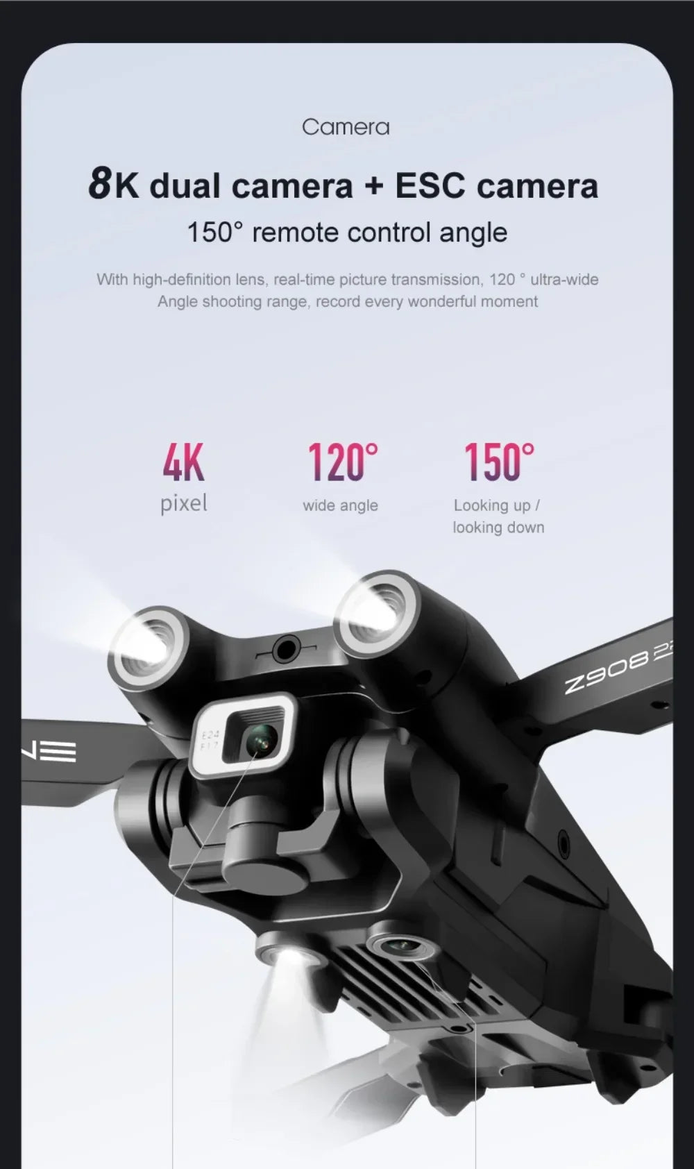 Xiaomi Mijia Z908 Pro/MAX Drone Profesional 8K y 4K – Cuadricóptero con Localización Óptica, Evitación de Obstáculos en 3 Lados, Control ESC, Vuelo Estable – Drone de Alta Precisión para Fotografía y Video