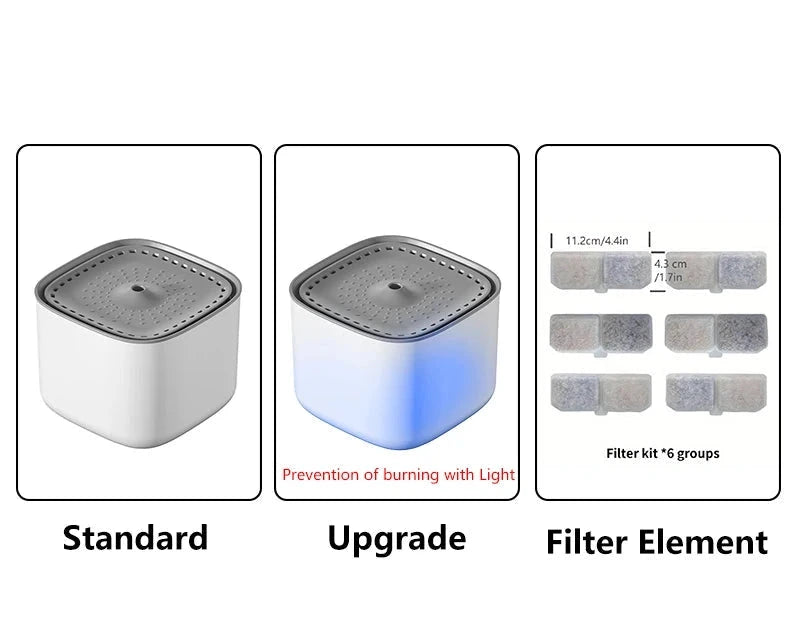 Fuente de Agua para Gatos 3L Automática con Filtro de Gran Capacidad – Dispensador Eléctrico USB, Recirculación Silenciosa y Diseño Mudo para Hidratación Saludable
